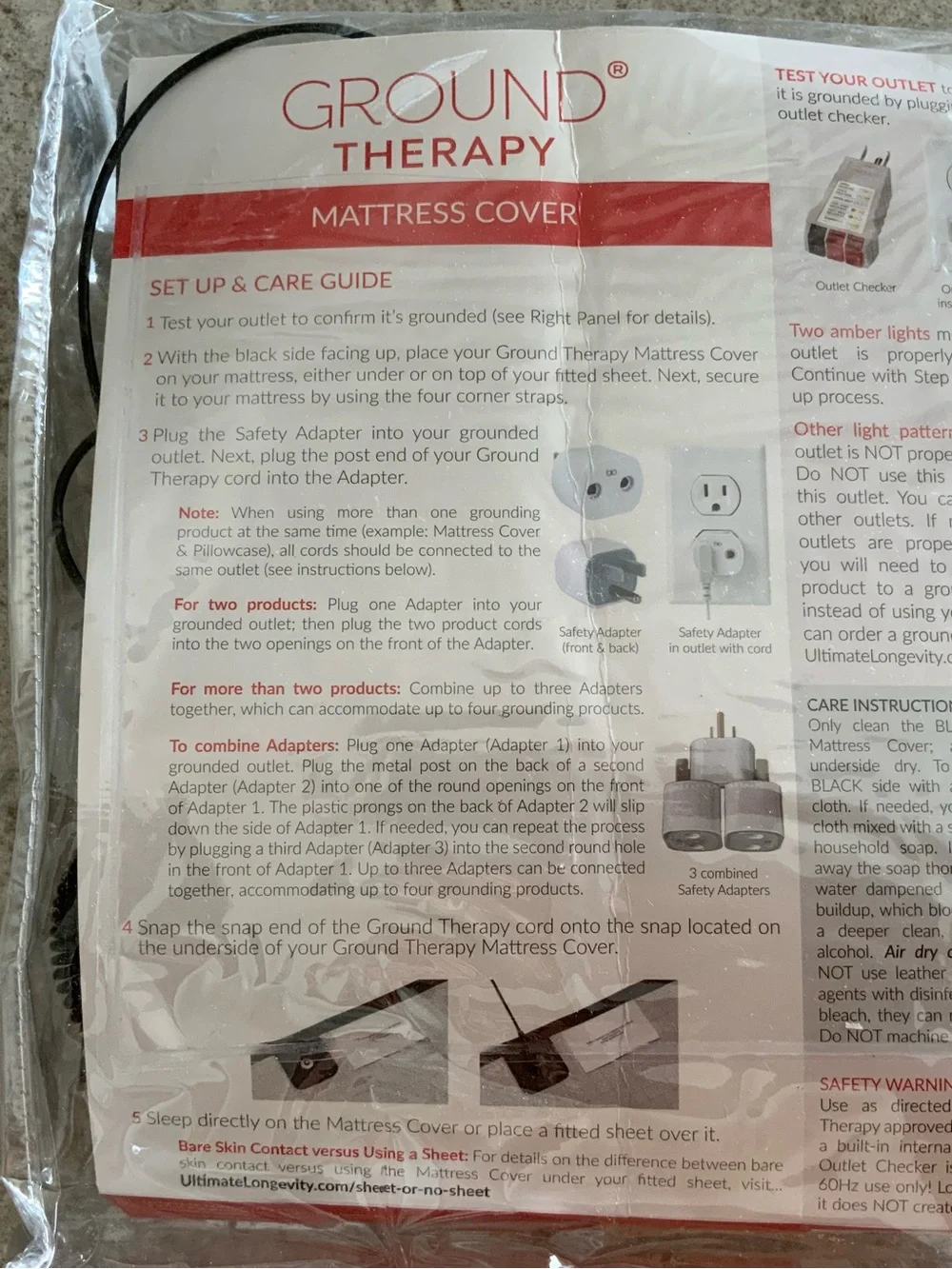 Ground therapy mattress cover king